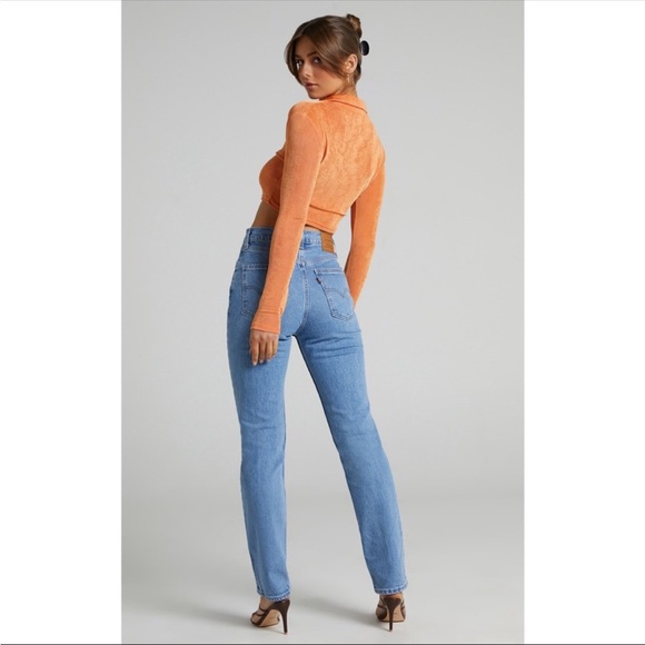 LEVIS 70's High Slim Straight Jeans Medium Indigo Worn In NWT - Picture 4 of 17